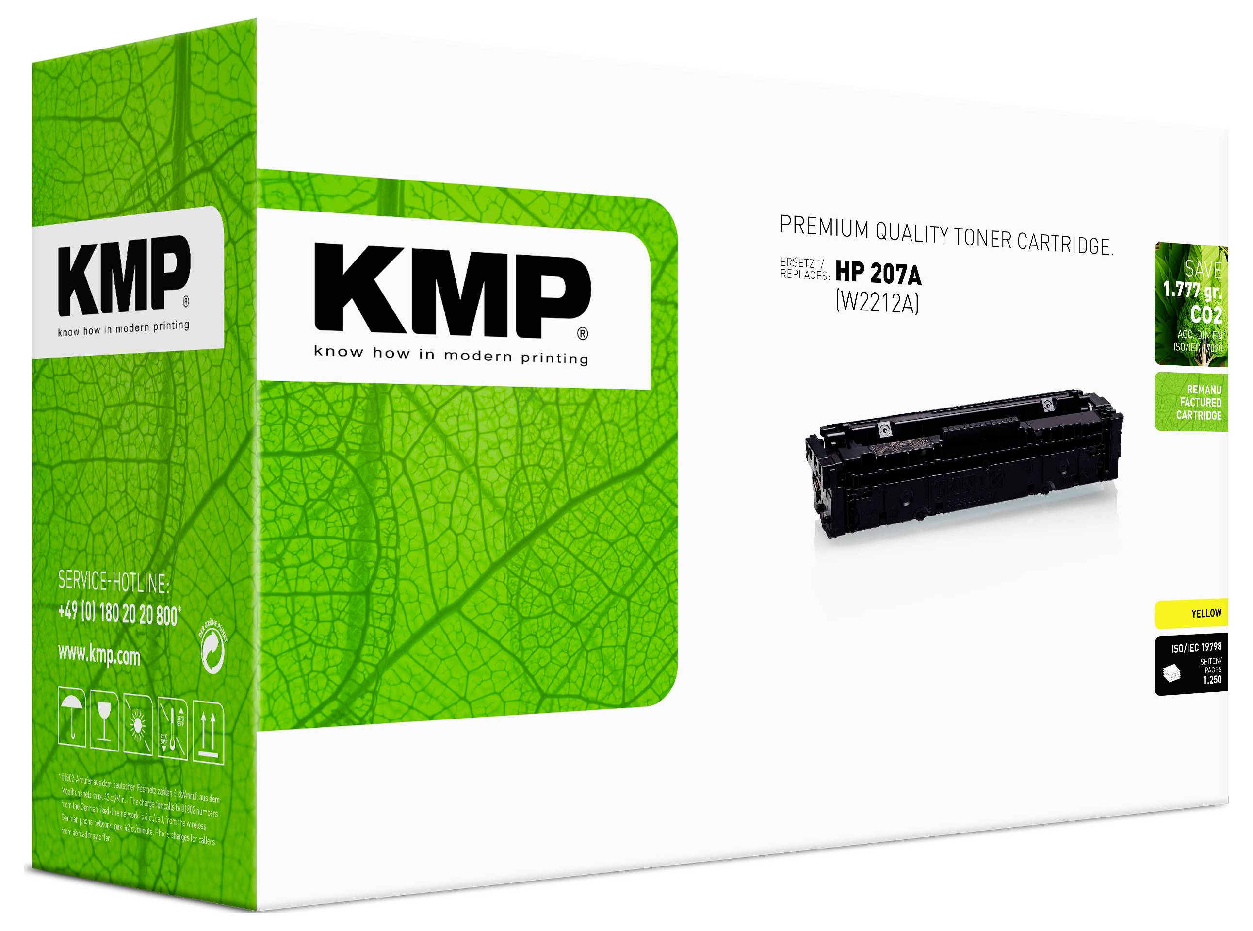 KMP Toner ersetzt HP 207A (W2212A) Kompatibel Gelb 1250 Seiten 2558,0009