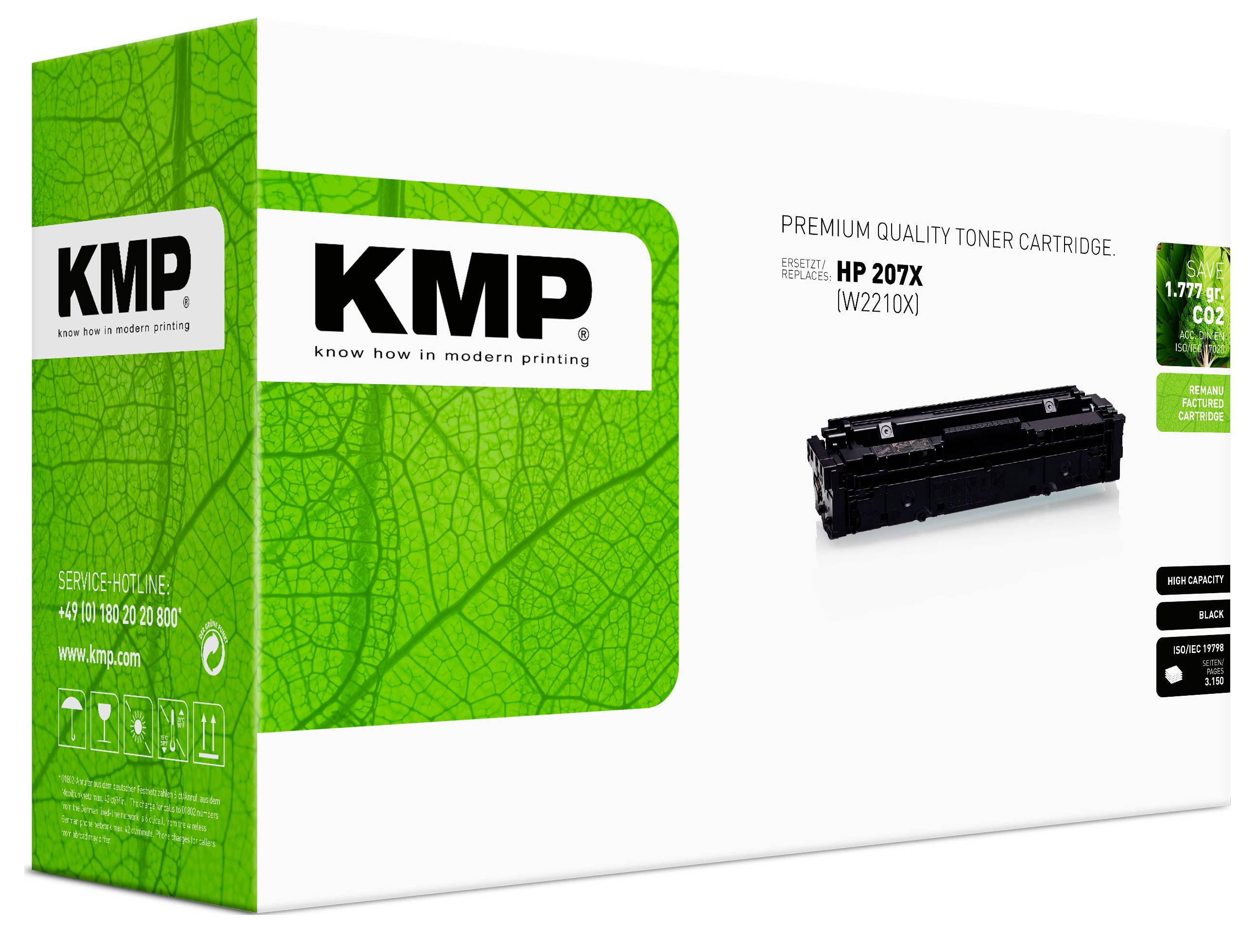 KMP Toner ersetzt HP 207X (W2210X) Kompatibel Schwarz 3150 Seiten 2558,3000