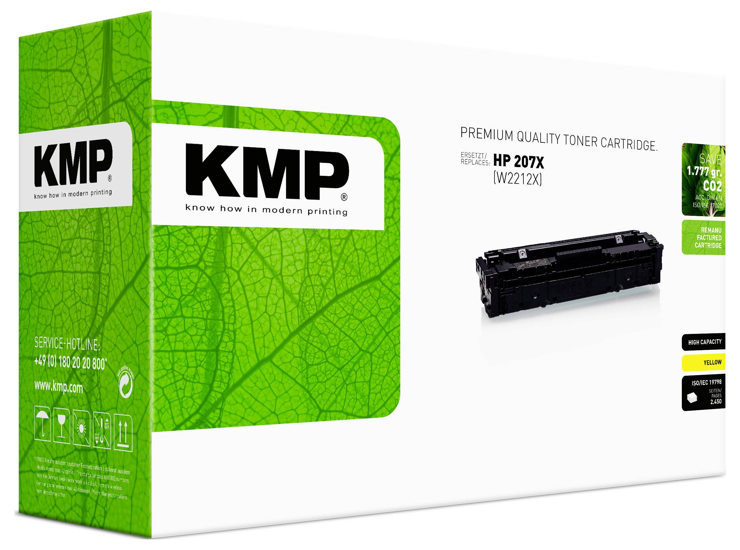 KMP Toner ersetzt HP 207X (W2212X) Kompatibel Gelb 2450 Seiten 2558,3009