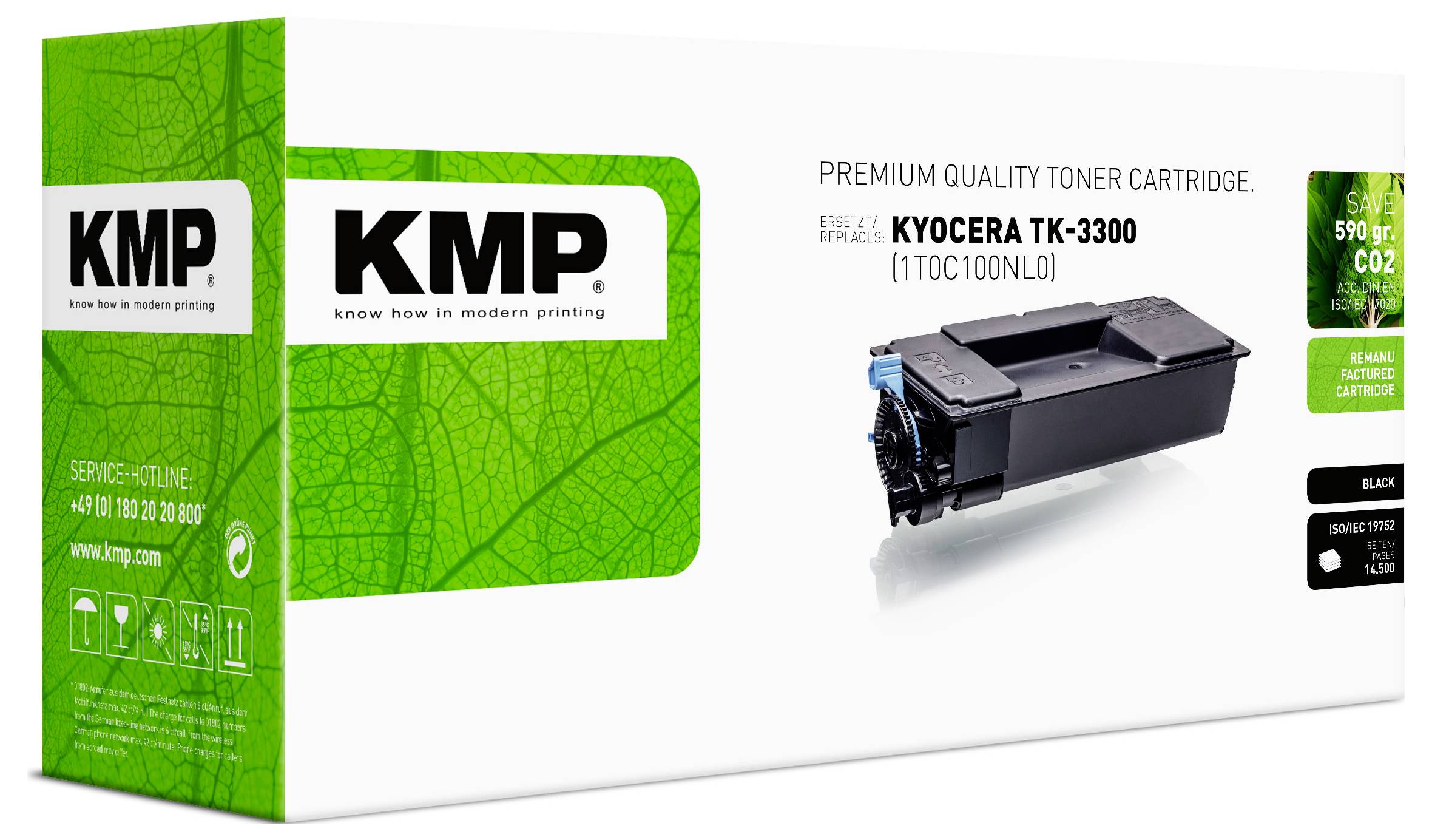 KMP Toner ersetzt Kyocera TK3300 (1T0C100NL0) Kompatibel Schwarz 14500 Seiten 2934,0000