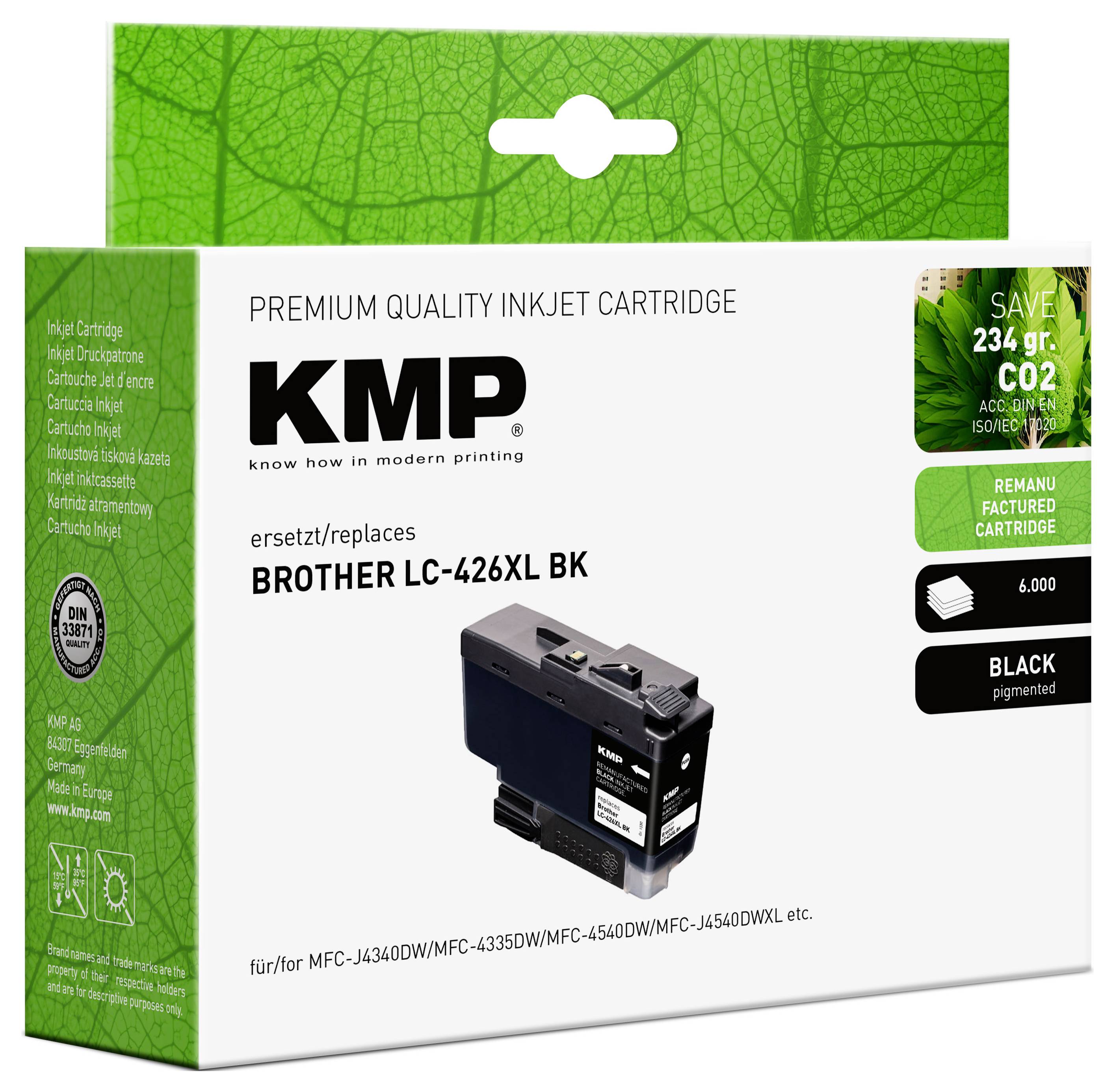 KMP Druckerpatrone ersetzt Brother LC426XLBK Kompatibel Schwarz 1550,4001
