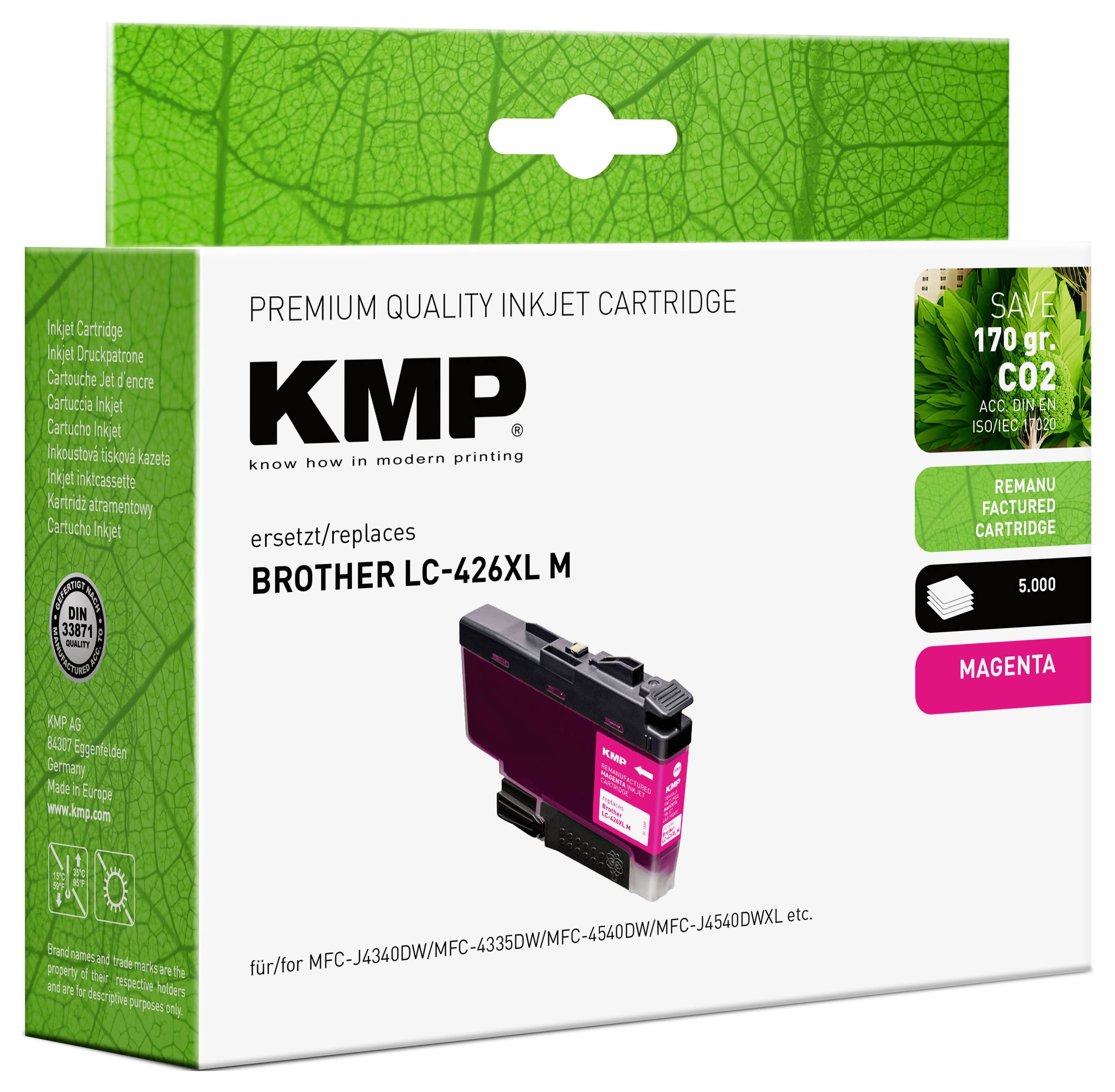 KMP Druckerpatrone ersetzt Brother LC426XLM Kompatibel Magenta 1550,4006