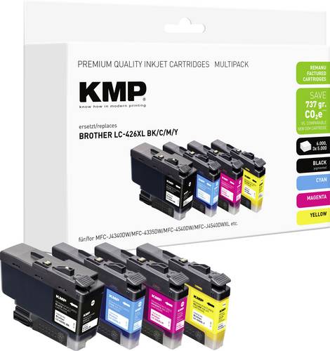 KMP Druckerpatrone ersetzt Brother LC426XLBK, LC426XLC, LC426XLM, LC426XLY Kompatibel Kombi-Pack Sc