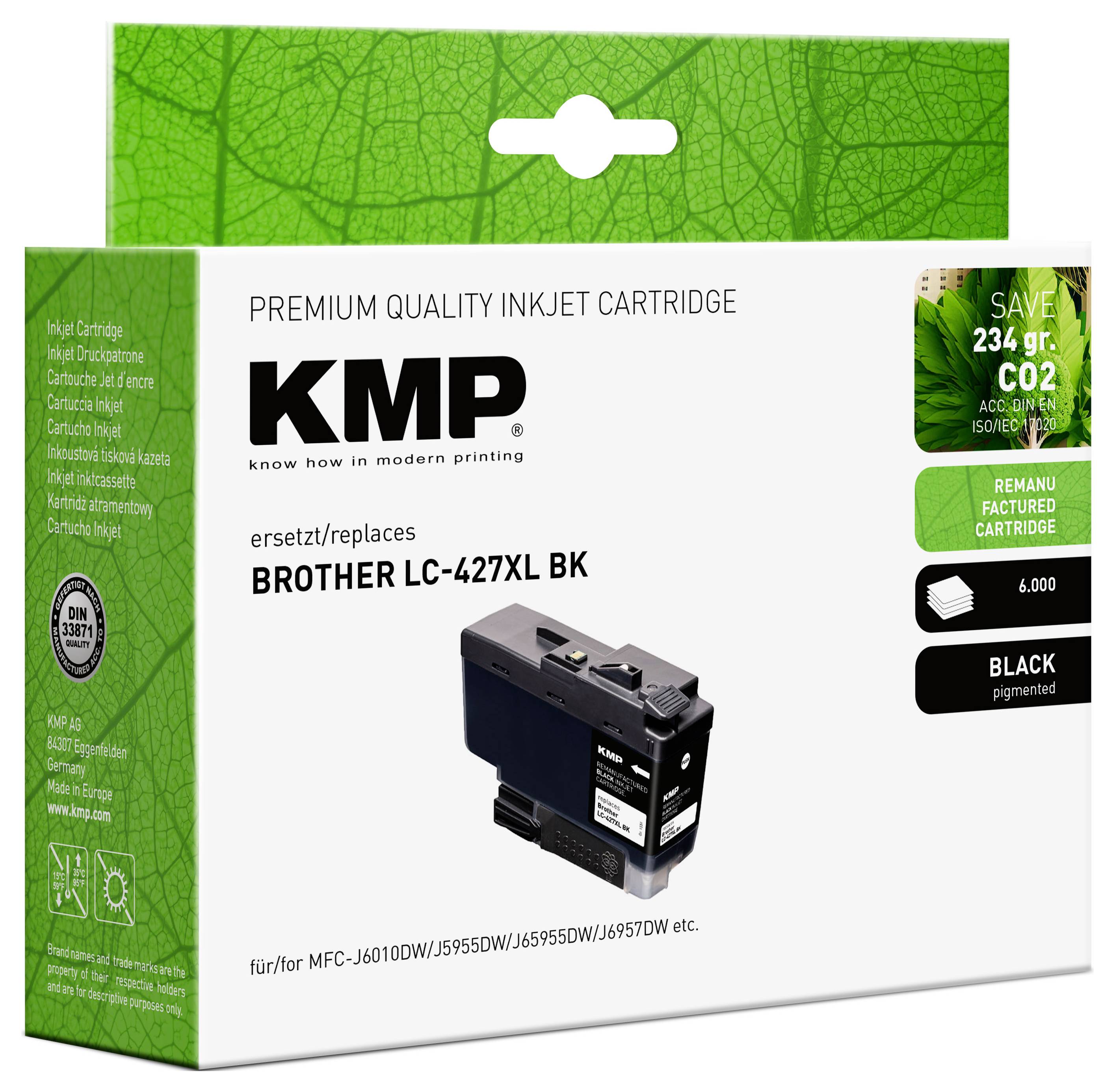 KMP Druckerpatrone ersetzt Brother LC427XLBK Kompatibel Schwarz 1551,4001