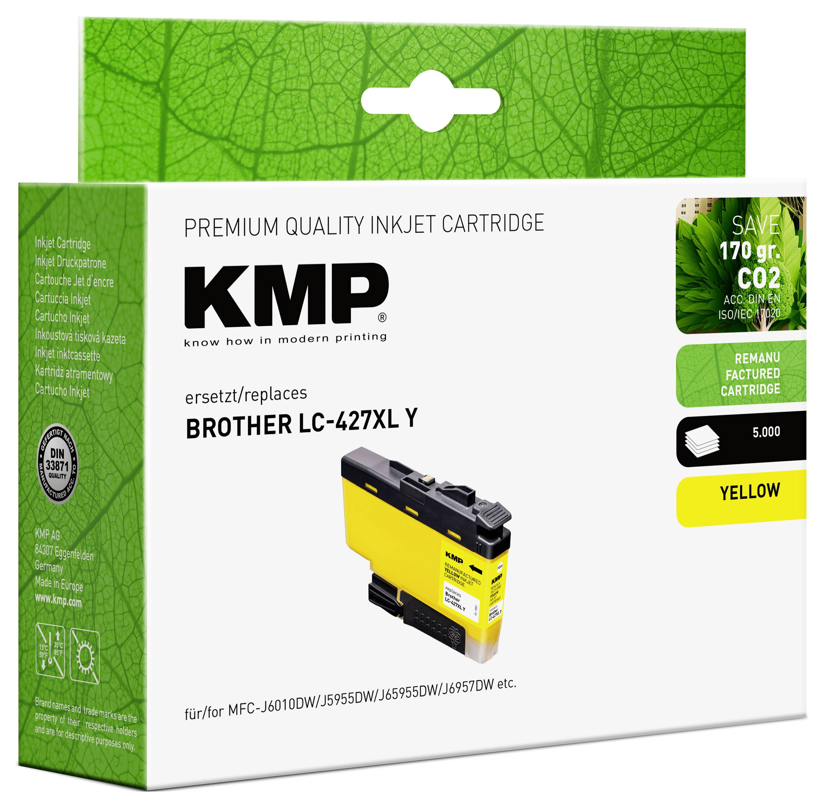 KMP Druckerpatrone ersetzt Brother LC427XLY Kompatibel Gelb 1551,4009