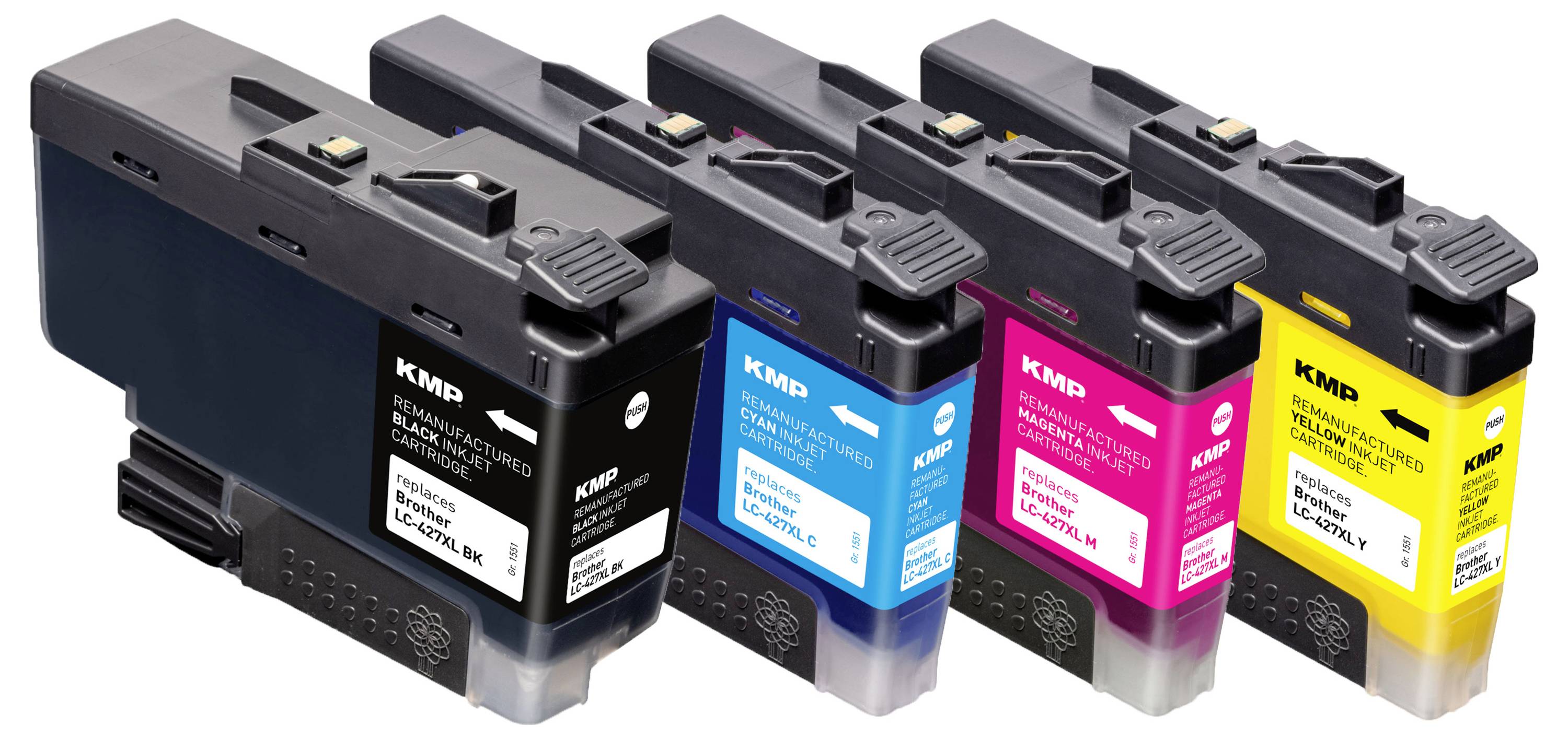 KMP Druckerpatrone ersetzt Brother LC427XLBK, LC427XLC, LC427XLM, LC427XLY Kompatibel Kombi-Pack Schwarz, Gelb, Magenta, Cyan