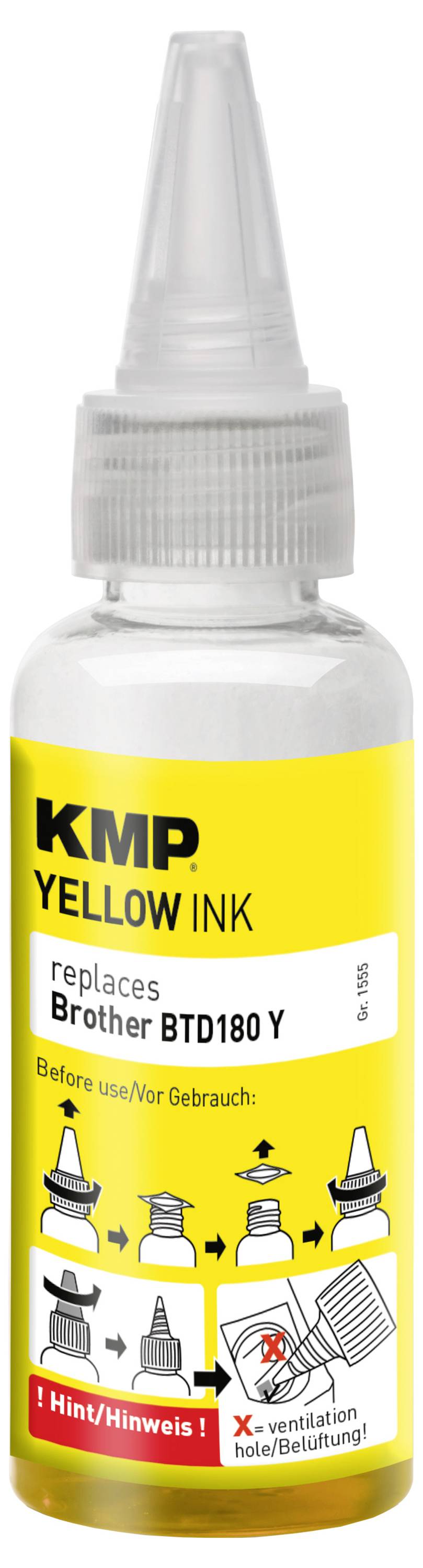 KMP Nachfülltinte ersetzt Brother BTD180Y Kompatibel Gelb 50ml 1555,0009