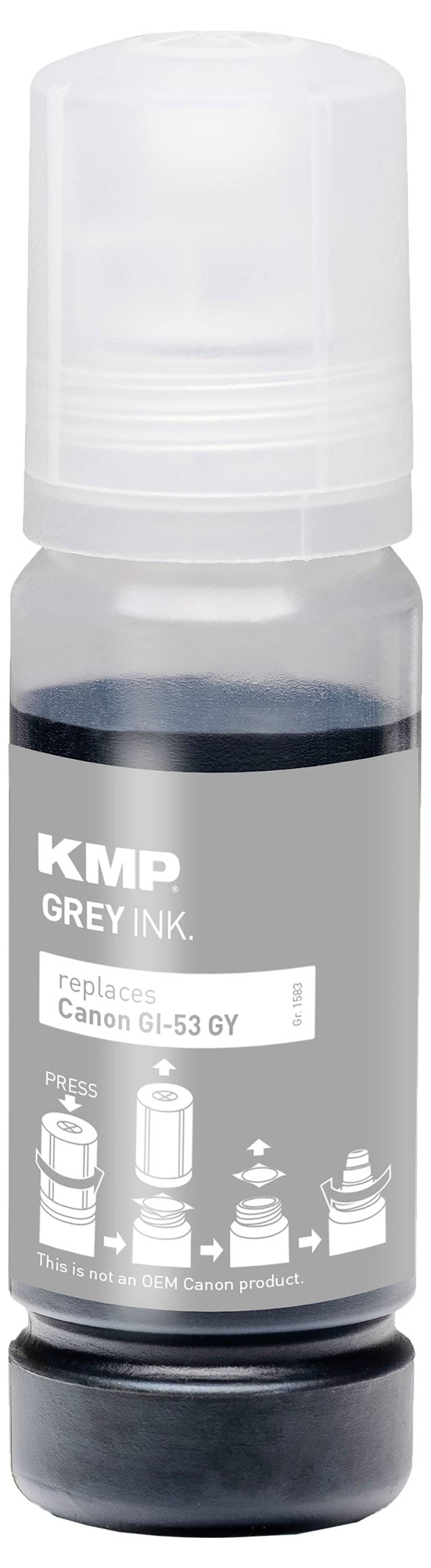 KMP Nachfülltinte ersetzt Canon GI53GY (4708C001) Kompatibel Grau 60ml 1583,0041