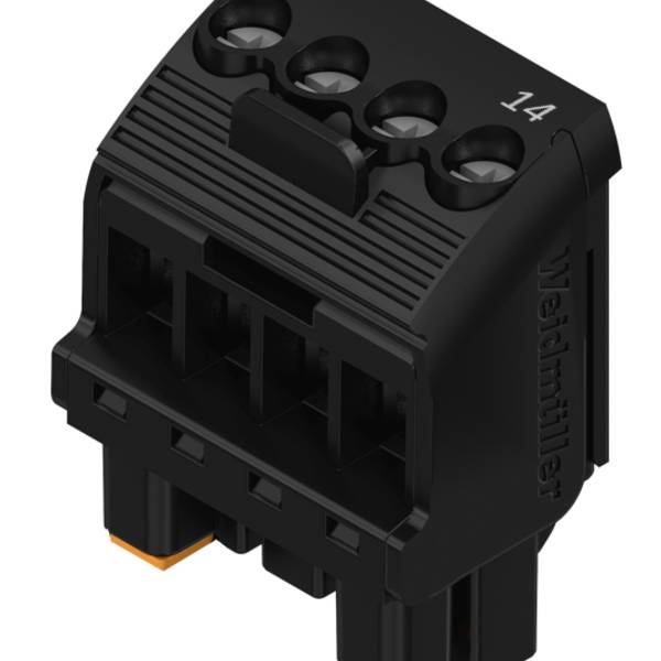 Schwarze Elektrikerterminalblock-Steckverbindung mit vier Schraubanschlüssen und 