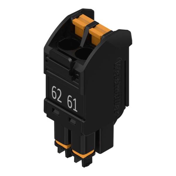 Schwarzes Elektrosteckverbindermodul mit der Bezeichnung 