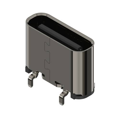 Leiterplattensteckverbinder USB-Buchse, Typ C, USB 2.0, 480 MBit/s , SMD-Lötanschluss, Rolle Printbuchse, gewinkelt USB2.0C S1V