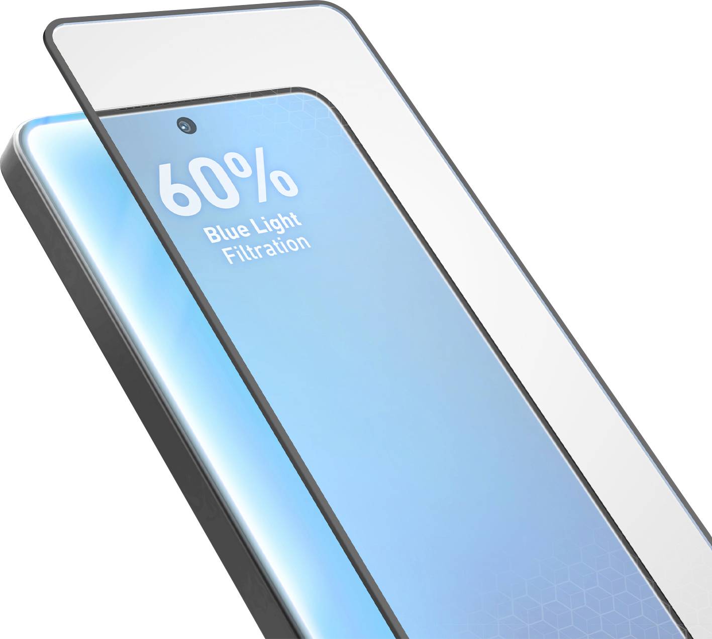 Displayschutzfolie für Telefon mit der Grafik „60% Blaulichtrfilterung