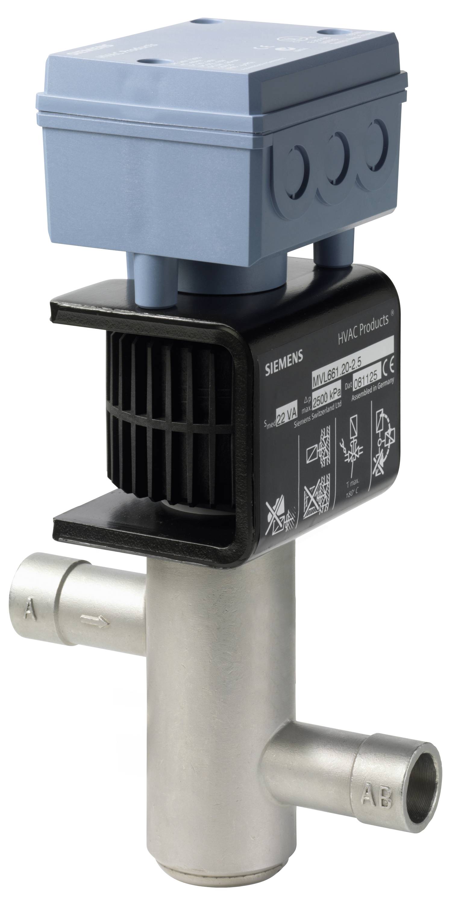 Siemens Durchgangs-Kältemittelventil BPZ:MVL661.25-6.3 BPZ:MVL661.25-6.3 24 V DC/AC Nennweite (Details) 25 mm 1 St.