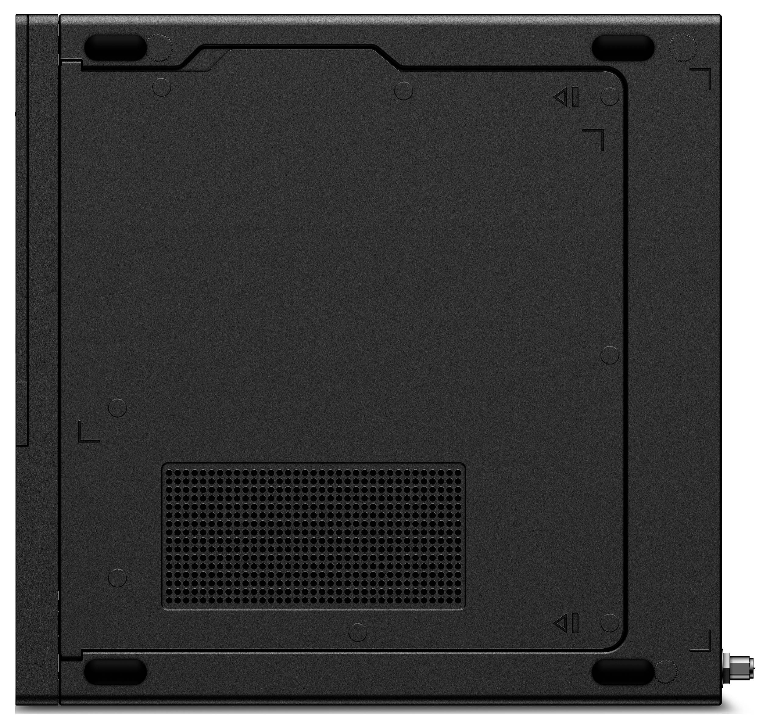 Unteransicht eines schwarzen Laptop-Basispanels mit Lüftungsgitter, Eckfüßen und sichtbarem Seitenkonnektor.