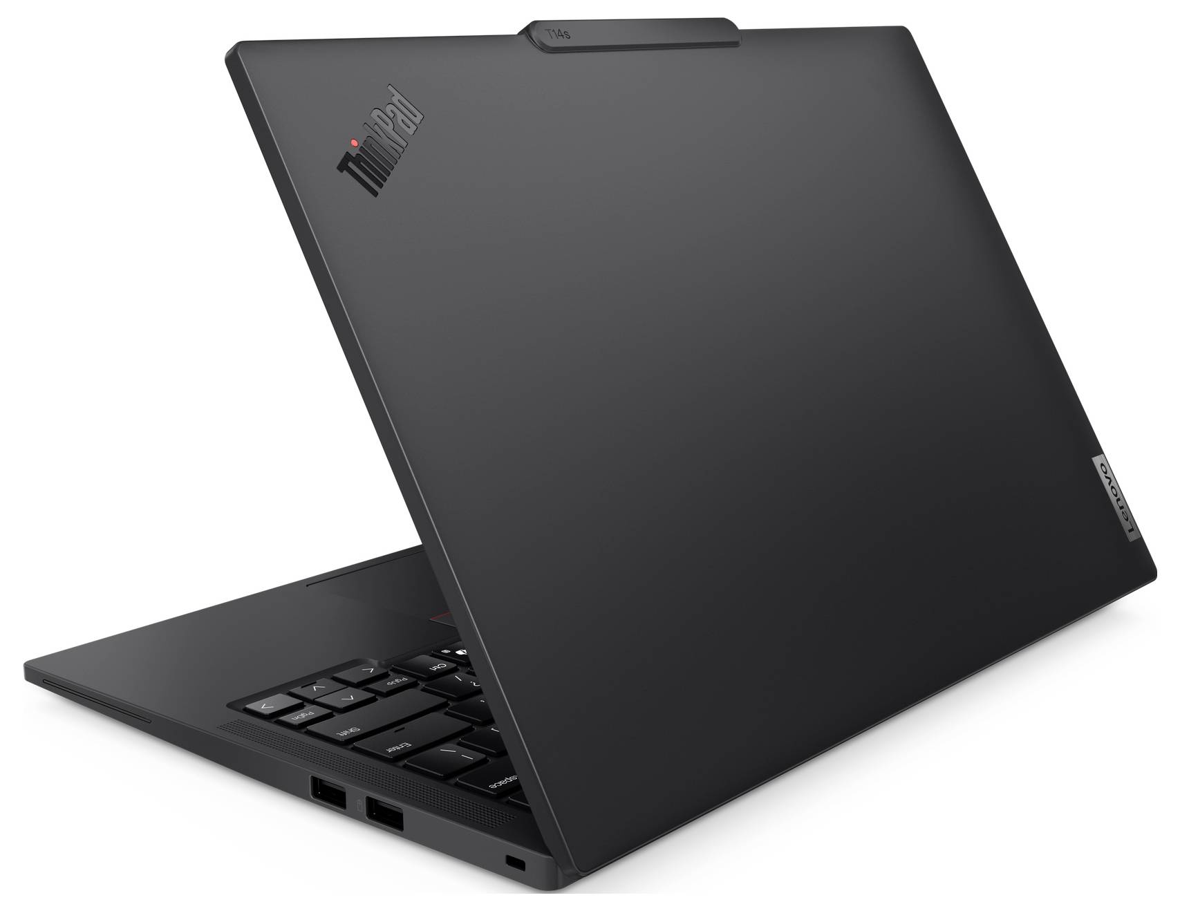 Unteransicht eines geschlossenen grauen Laptops, die vier schwarze Füße und ein rechteckiges Belüftungsgitter in der Nähe des Scharniers zeigt.