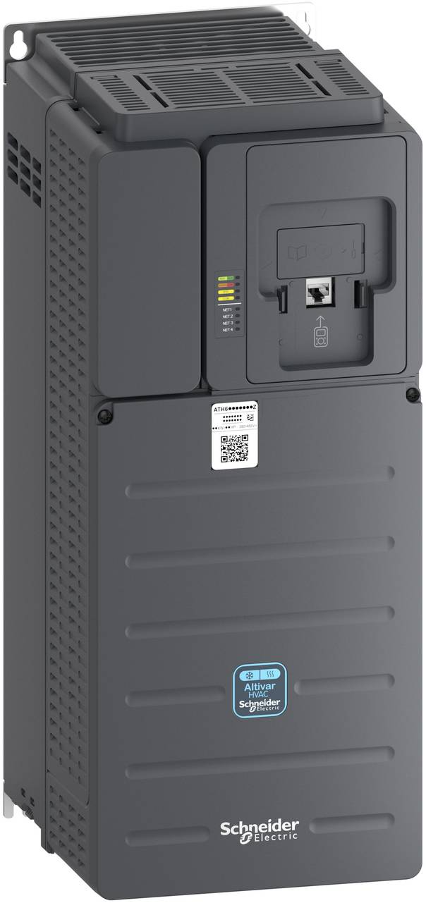 Schwarze Schneider Electric APC-Batteriesicherungseinheit mit Frontpaneldisplay, Statusleuchten und USB-/Ethernet-Anschlüssen