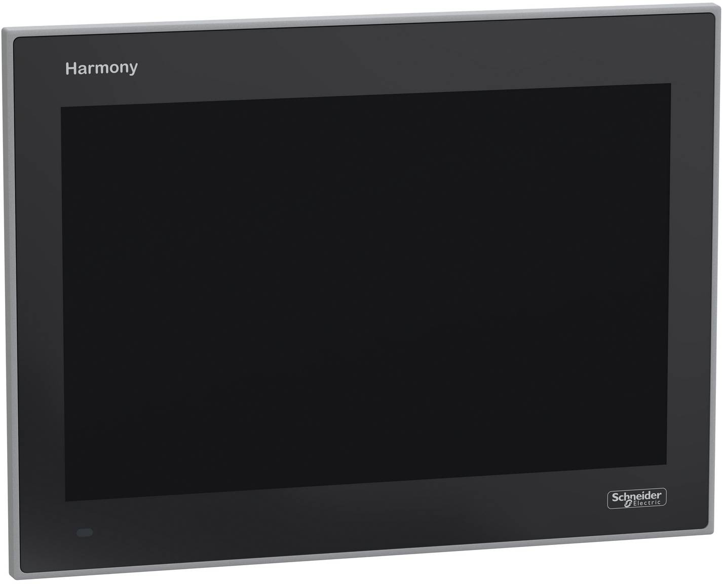 Schwarzes Schneider Electric Harmony Touchscreen-HMI-Panel mit leerem Display