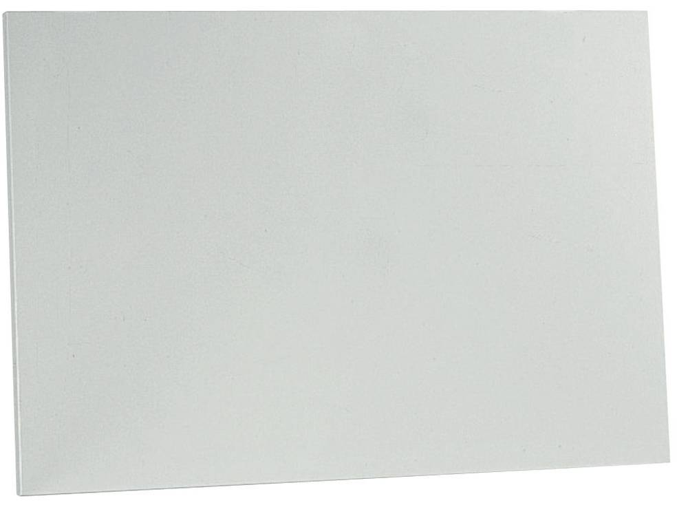 Blankos hellgraues rechteckiges Panel auf weißem Hintergrund.