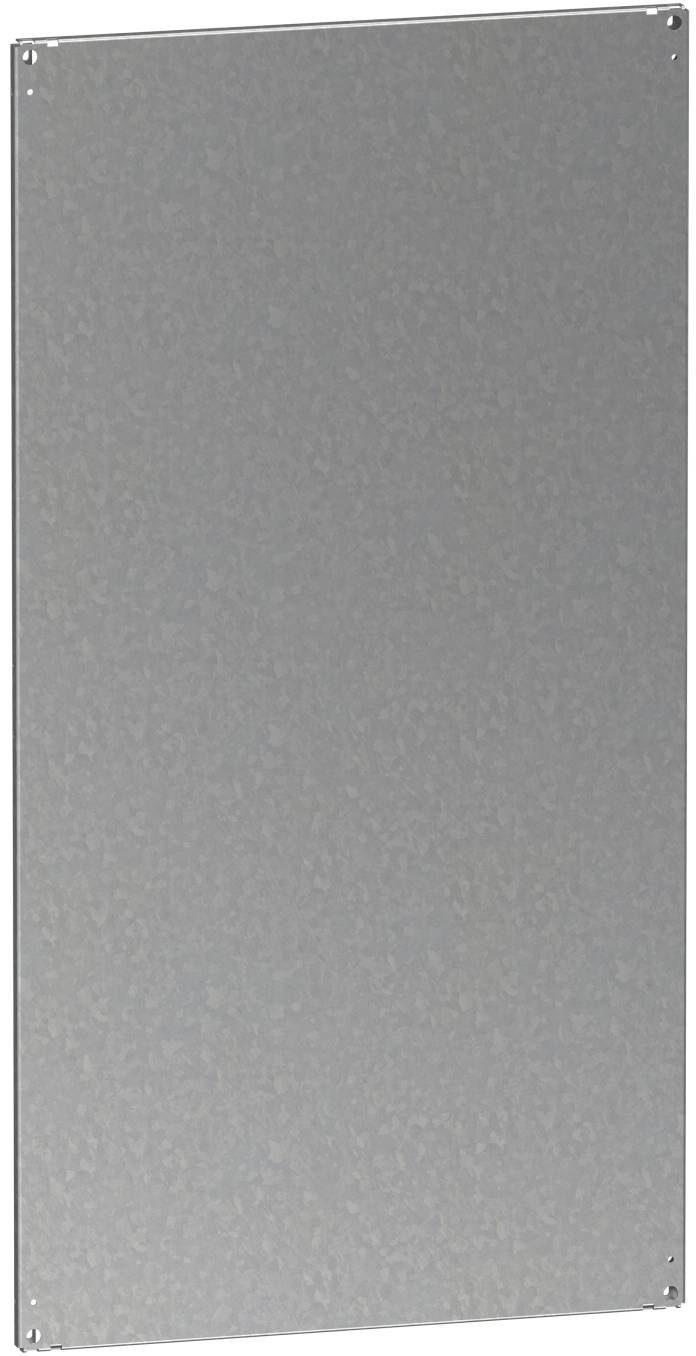 Rechteckiges Metallblech mit vier Befestigungslöchern in den Ecken
