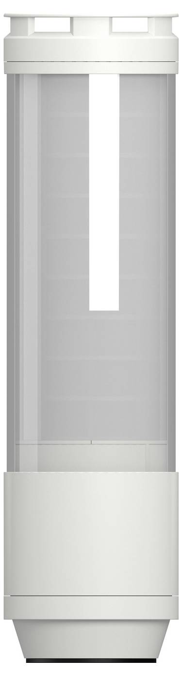 Schneider Electric zylindrischer Industriesensor mit grauem Gehäuse und schwarzer Ober- und Unterseite, vertikal auf weißem Hintergrund dargestellt.