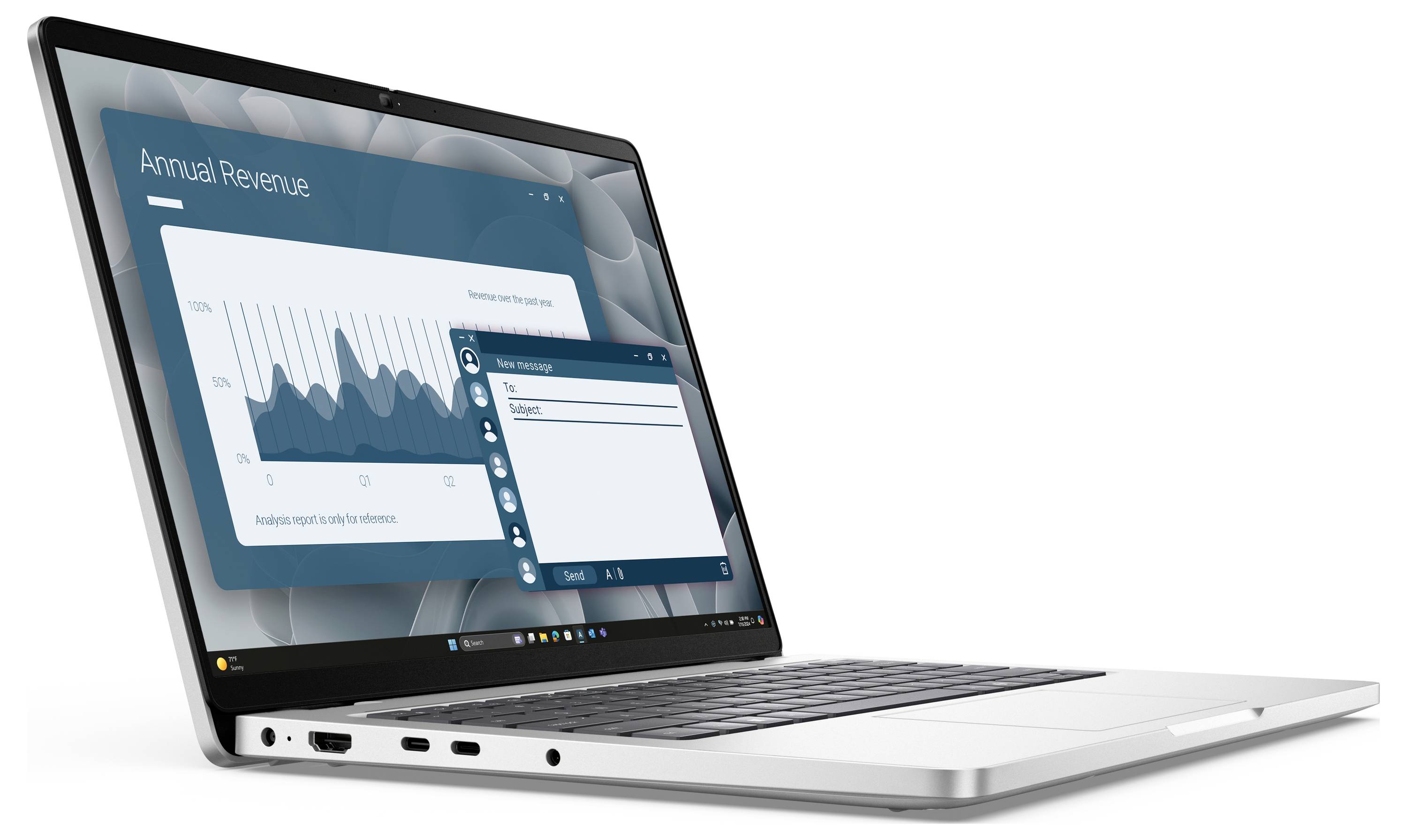 Dell Notebook Pro 14 PC14255 35.6cm (14 Zoll) Full-HD+ AMD Ryzen AI 7 350 16GB RAM 1TB SSD Deutsch, QWERTZ Platin 8JV56