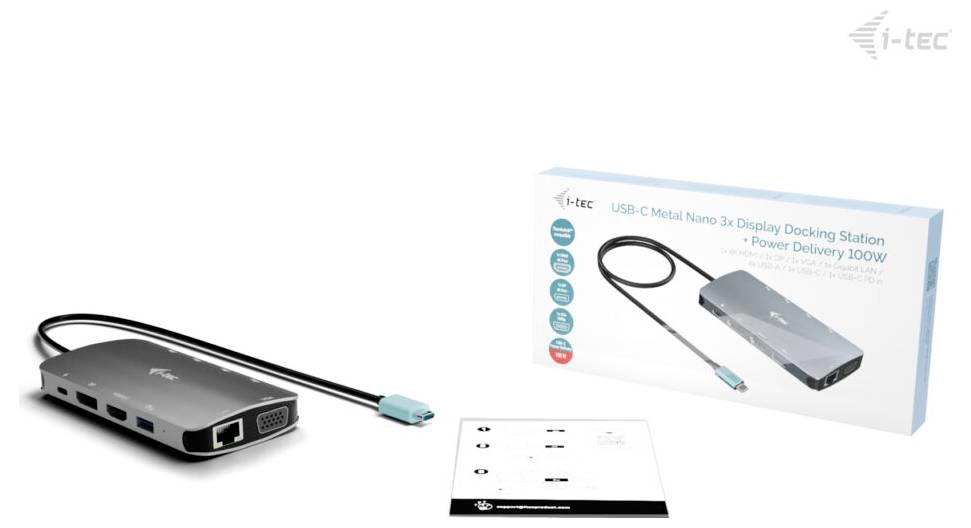 I-tec Notebook Dockingstation USB-C Metal Nano 3x Display DS