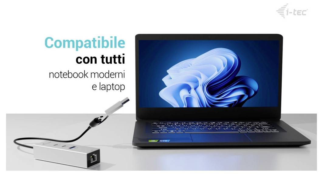 i-tec USB-Hub I-TEC USB-C/A Metal HUB 3 Port 2,5GLAN