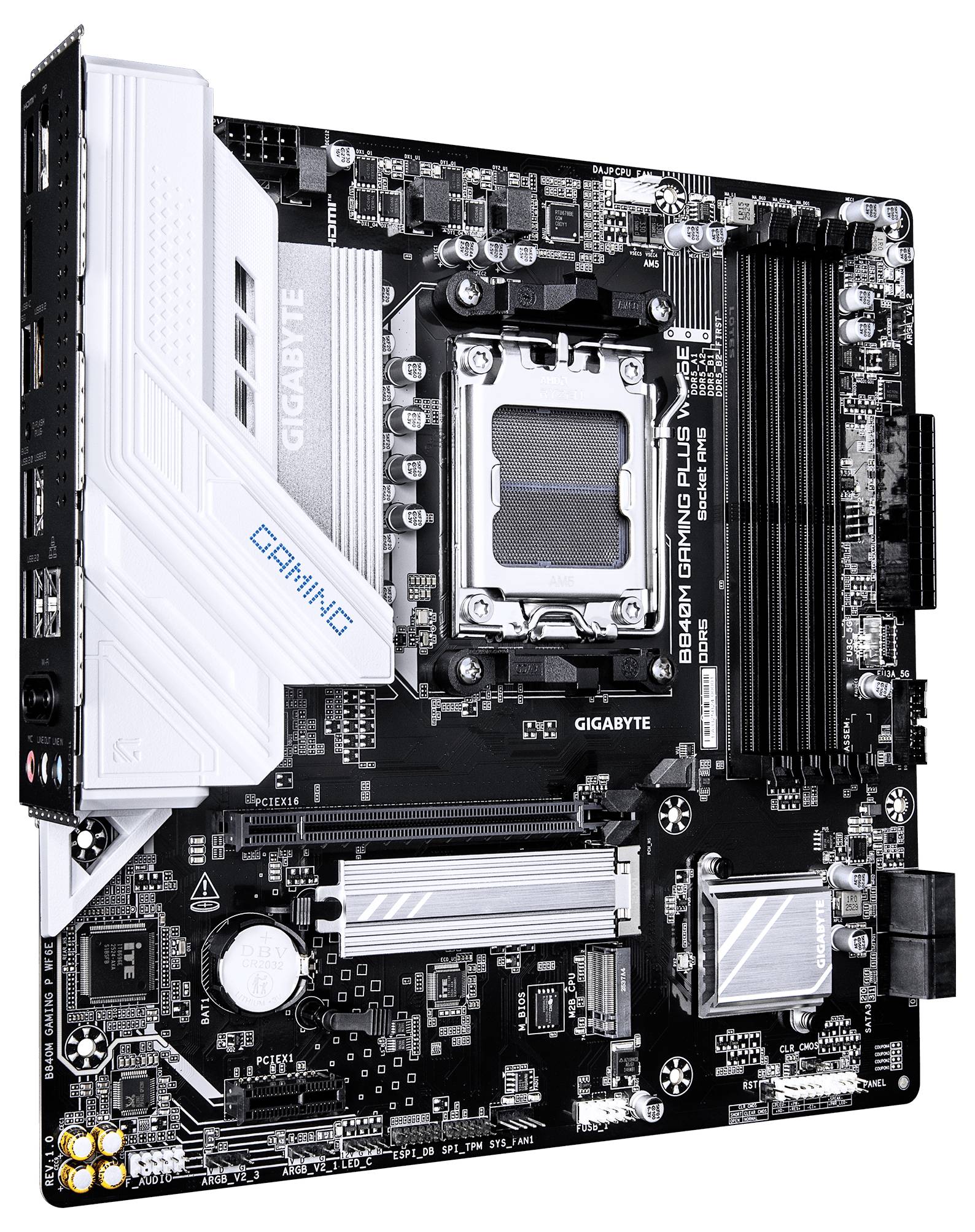 Gigabyte B840M GAMING PLUS WIFI6E Mainboard Sockel (PC) AMD® AM5 Formfaktor (Details) Micro-ATX Mainboard-Chipsatz AMD® B840