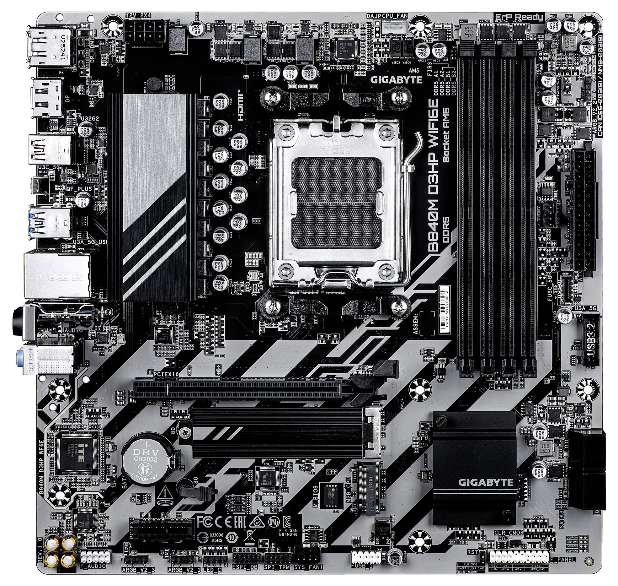 Gigabyte B840M D3HP WIFI6E Mainboard Sockel (PC) AMD® AM5 Formfaktor (Details) Micro-ATX Mainboard-Chipsatz AMD® B840