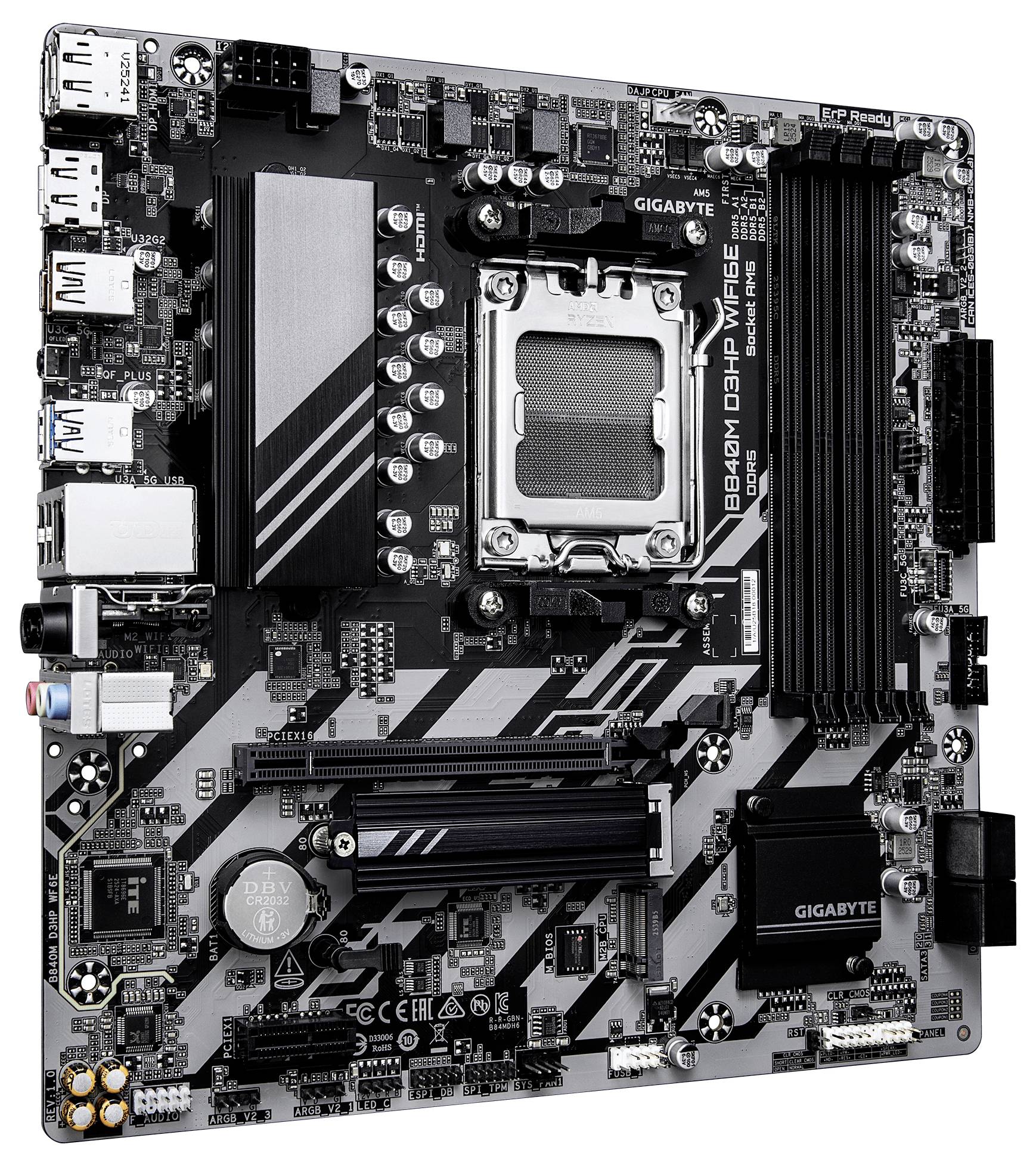 Gigabyte B840M D3HP WIFI6E Mainboard Sockel (PC) AMD® AM5 Formfaktor (Details) Micro-ATX Mainboard-Chipsatz AMD® B840