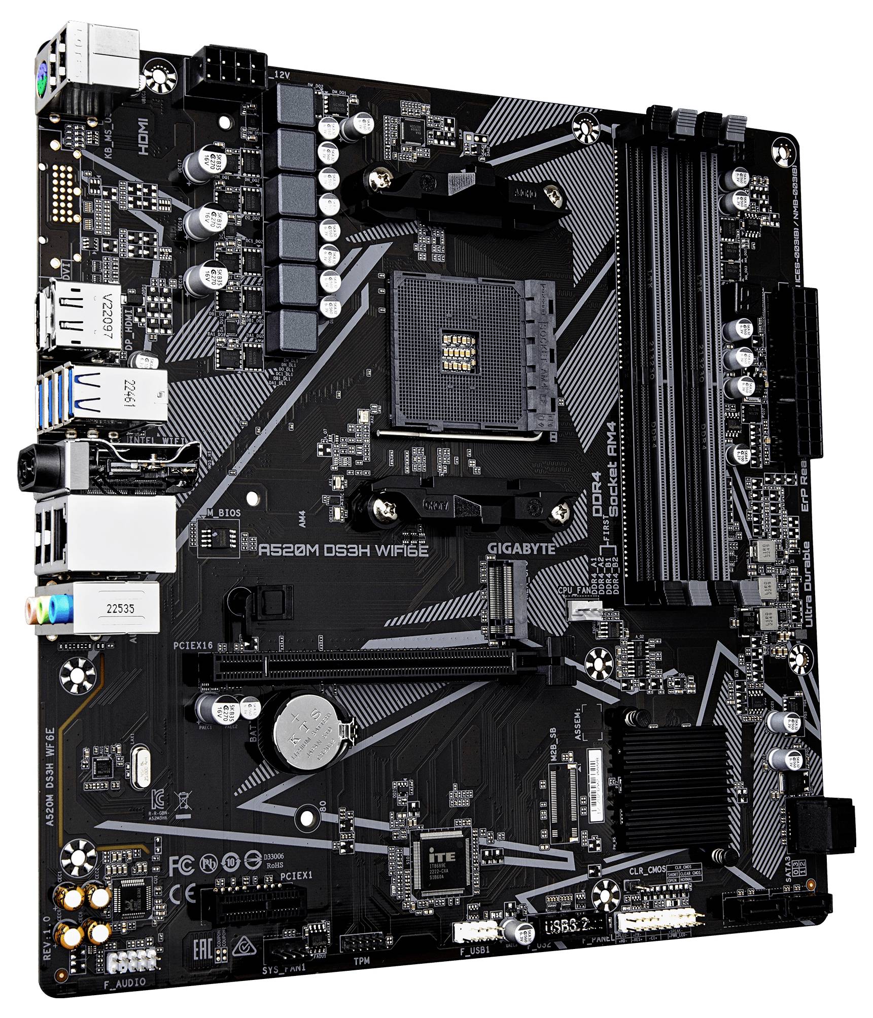 Gigabyte A520M DS3H WiFi6E Mainboard Sockel (PC) AMD® AM4 Formfaktor (Details) Micro-ATX Mainboard-Chipsatz AMD® A520