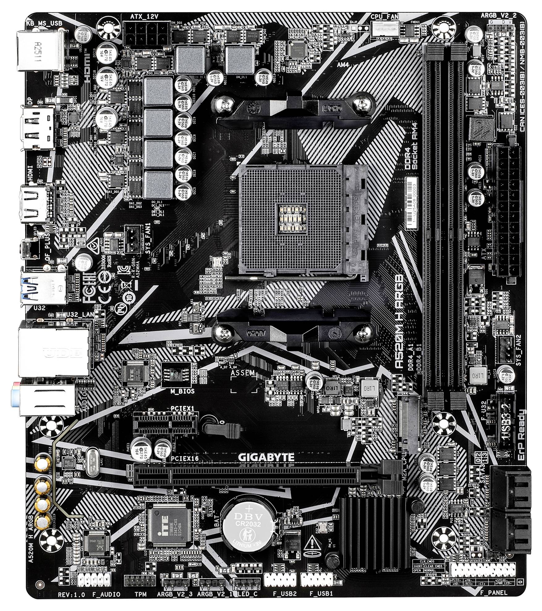 Gigabyte A520M H ARGB Mainboard Sockel (PC) AMD® AM4 Formfaktor (Details) Micro-ATX Mainboard-Chipsatz AMD® A520