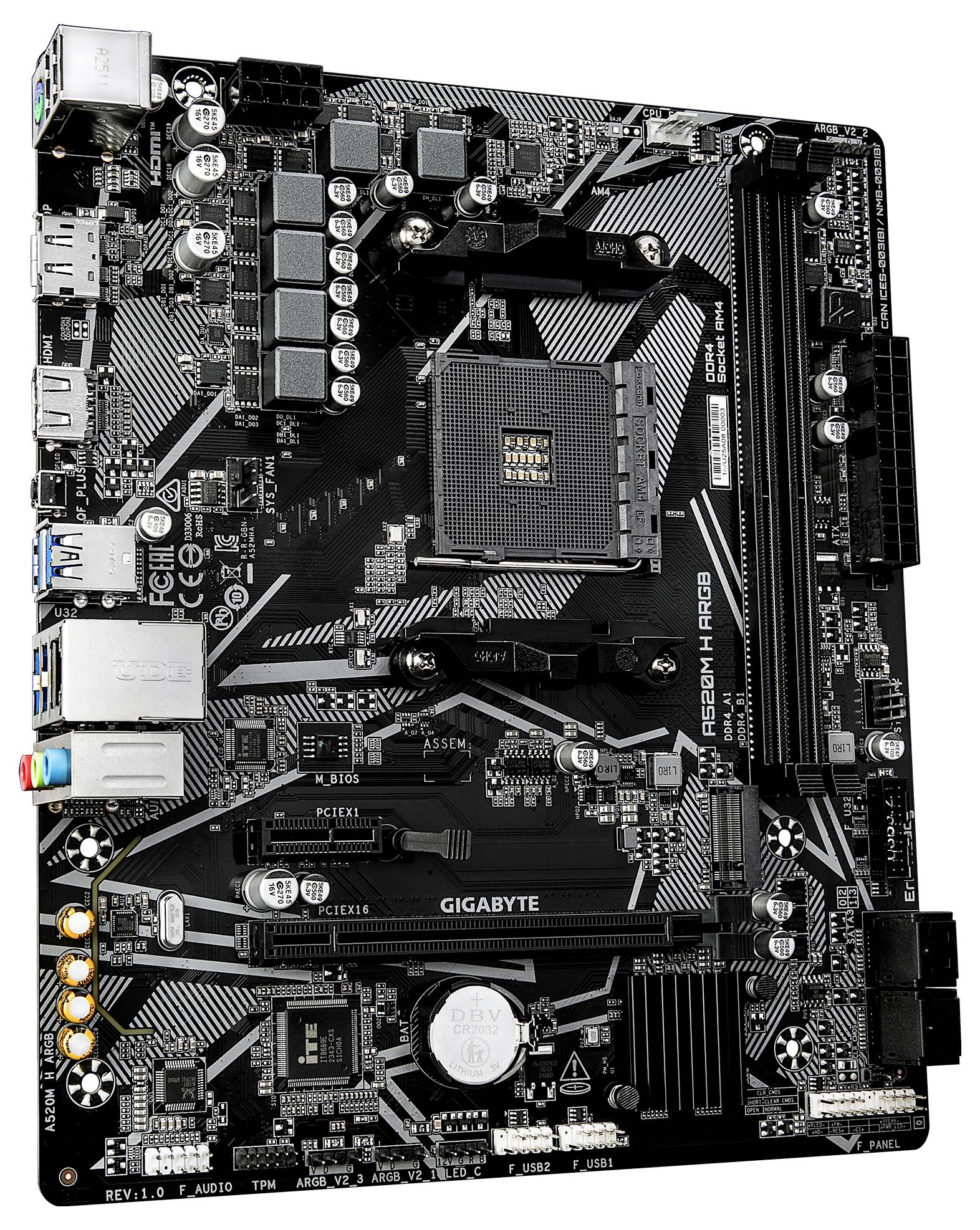 Gigabyte A520M H ARGB Mainboard Sockel (PC) AMD® AM4 Formfaktor (Details) Micro-ATX Mainboard-Chipsatz AMD® A520