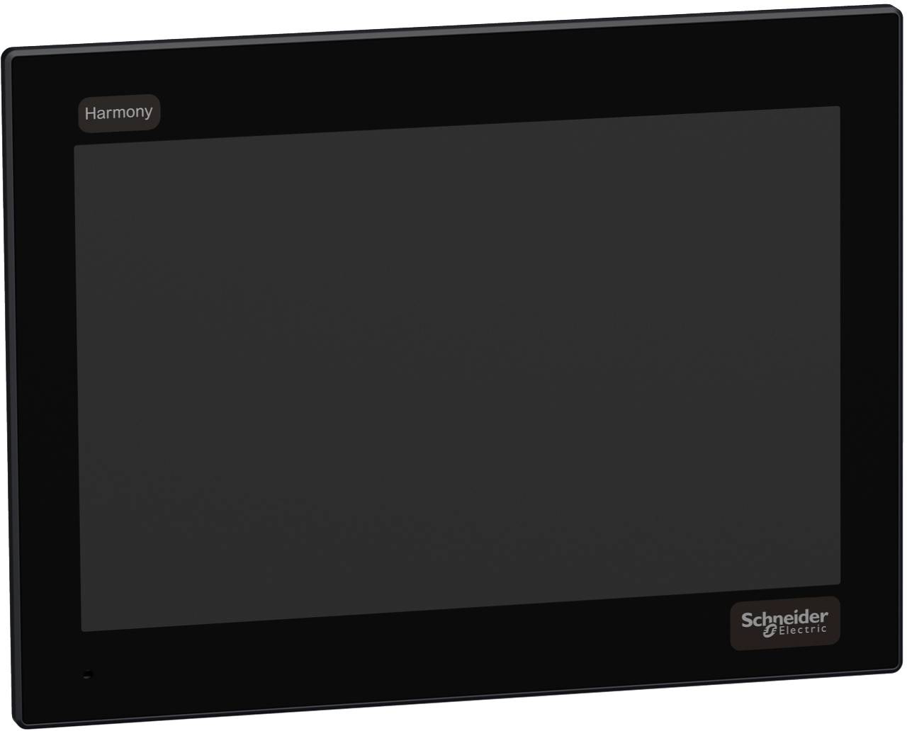 Schwarzes Schneider Electric Harmony Touchscreen-Panel mit leerem Display