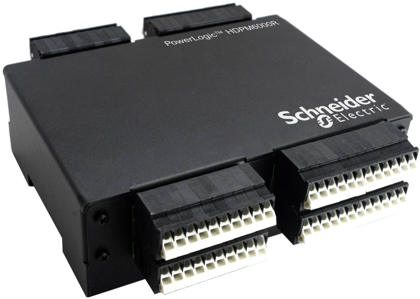 Schneider Electric PowerLogic HDPM6000 Überwachungsmodul mit mehreren Anschlussanschlüssen auf einem schwarzen rechteckigen Gerät