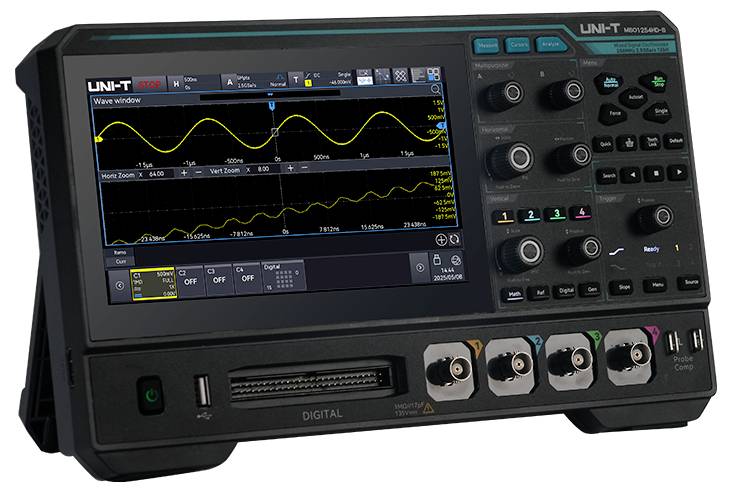 Uni-T MSO1254HD-S Digital-Oszilloskop, Analog-Oszilloskop 250MHz 2.5 GSa/s 100 Mpts 12 Bit Mixed-Signal (MSO), Funktionsgenerator