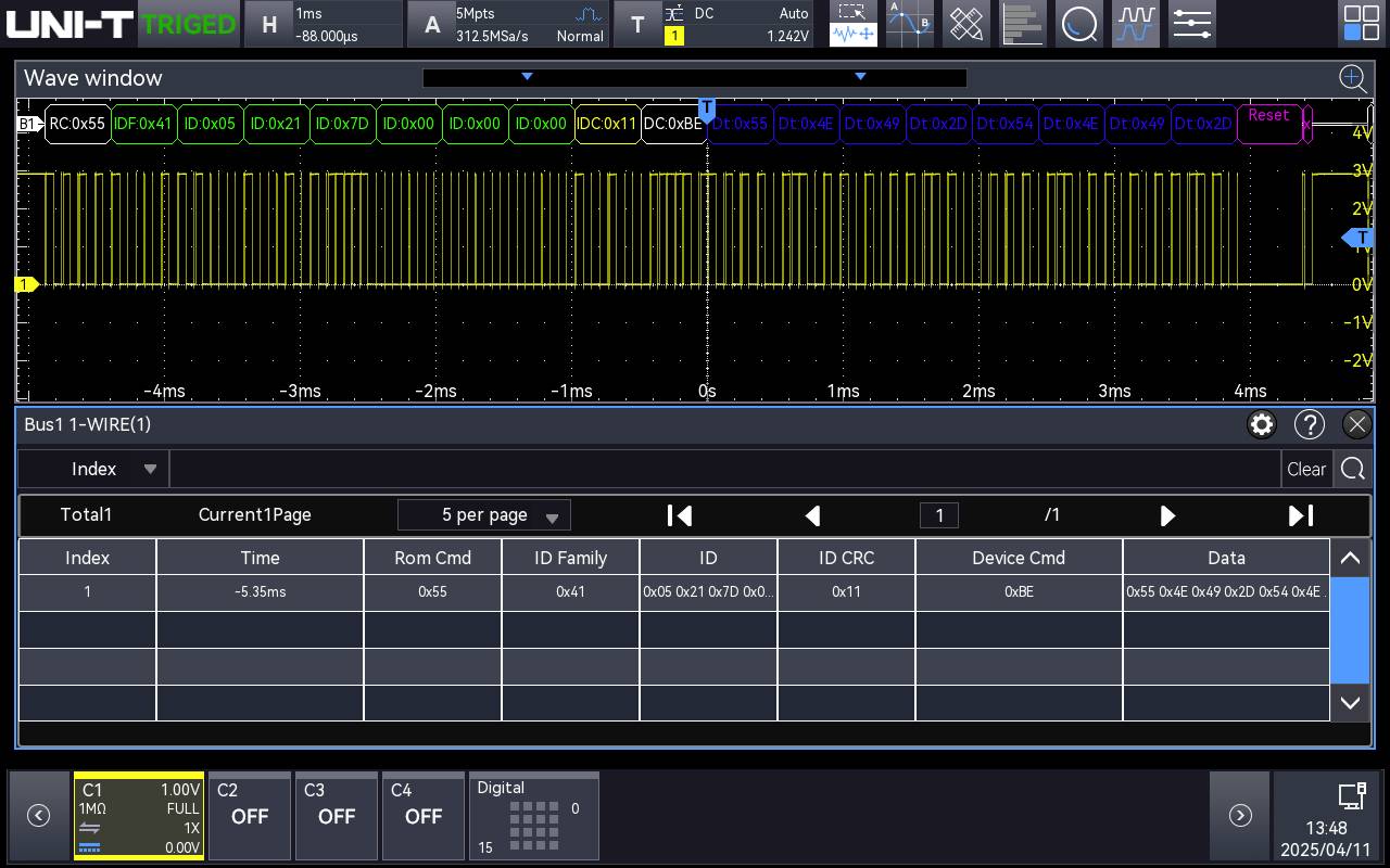 Uni-T MSO5000HD-1WIRE Software-Option 1St.