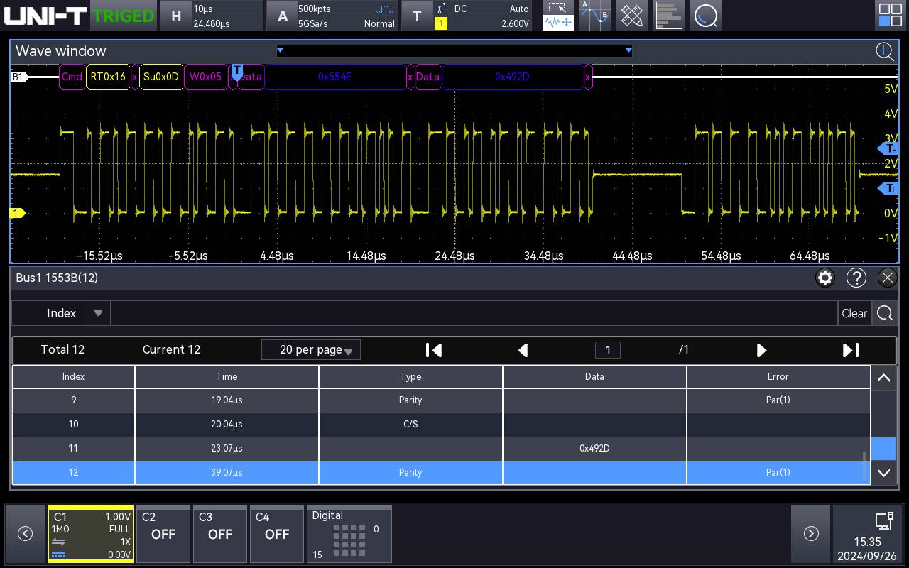 Uni-T MSO5000HD-MIL1553 Software-Option 1St.