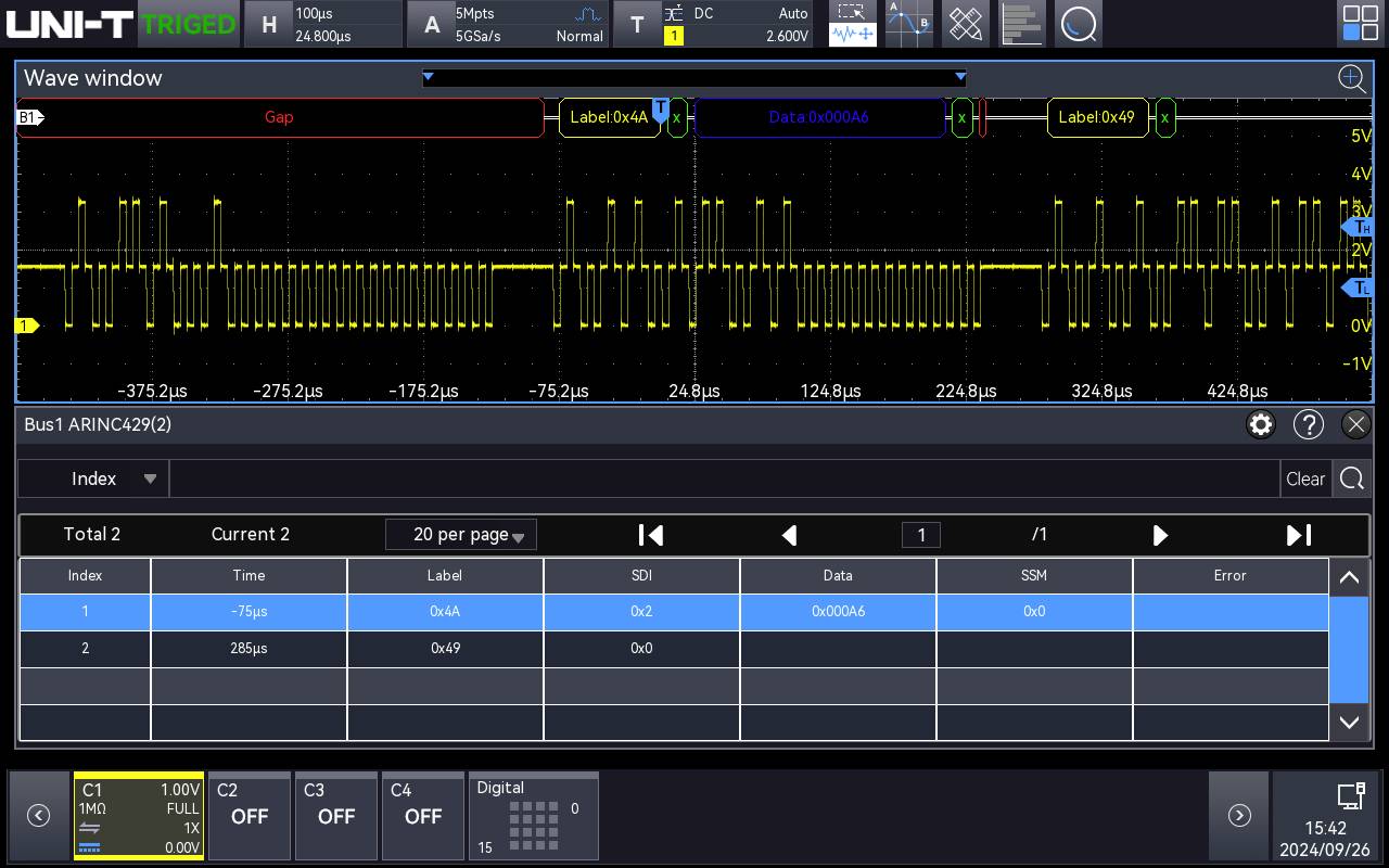 Uni-T MSO5000HD-ARINC429 Software-Option 1St.