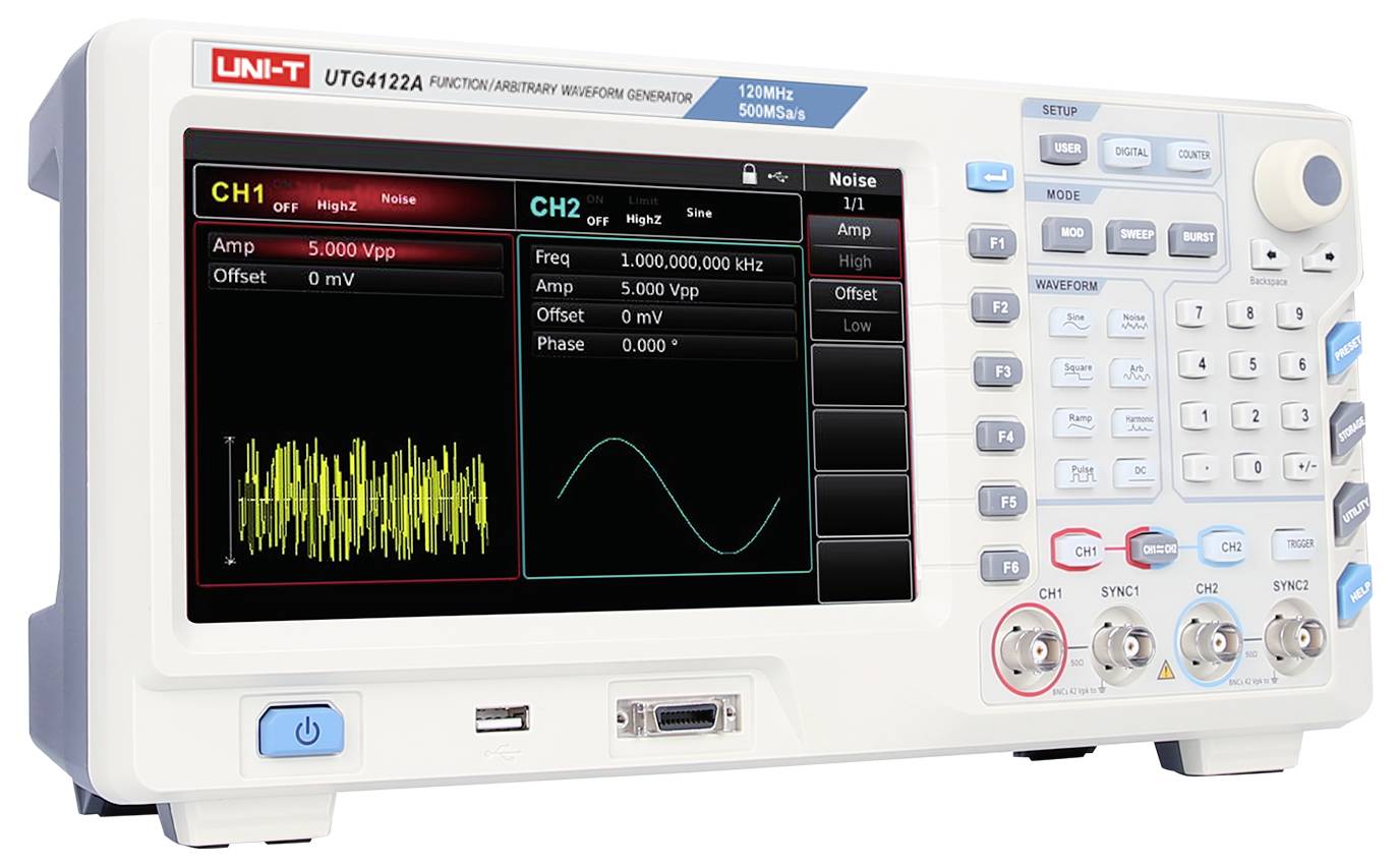 Uni-T UTG4122A Funktionsgenerator netzbetrieben 1 µHz - 120MHz 2-Kanal Arbiträr