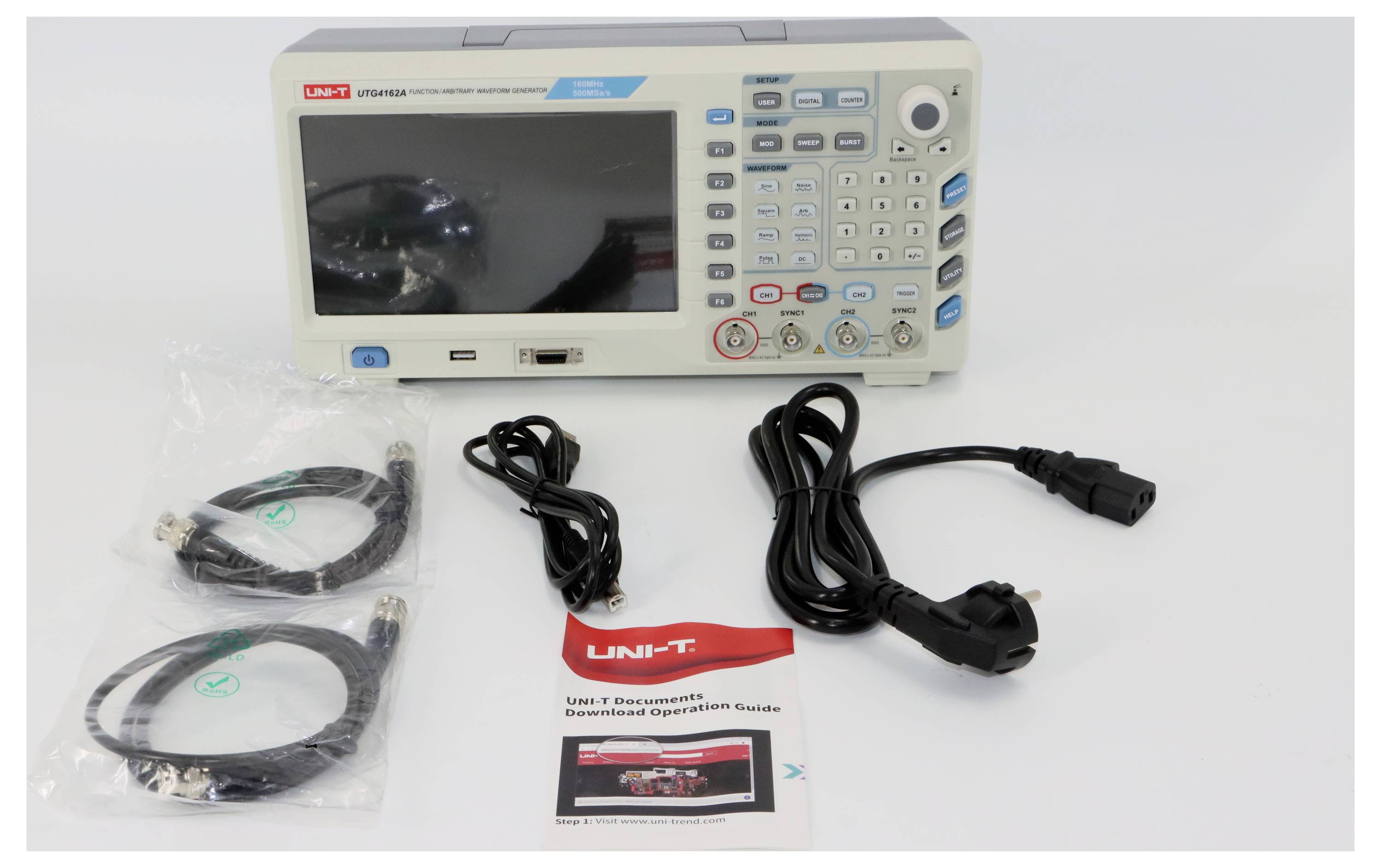 Uni-T UTG4162A Funktionsgenerator netzbetrieben 1 µHz - 160MHz 2-Kanal Arbiträr