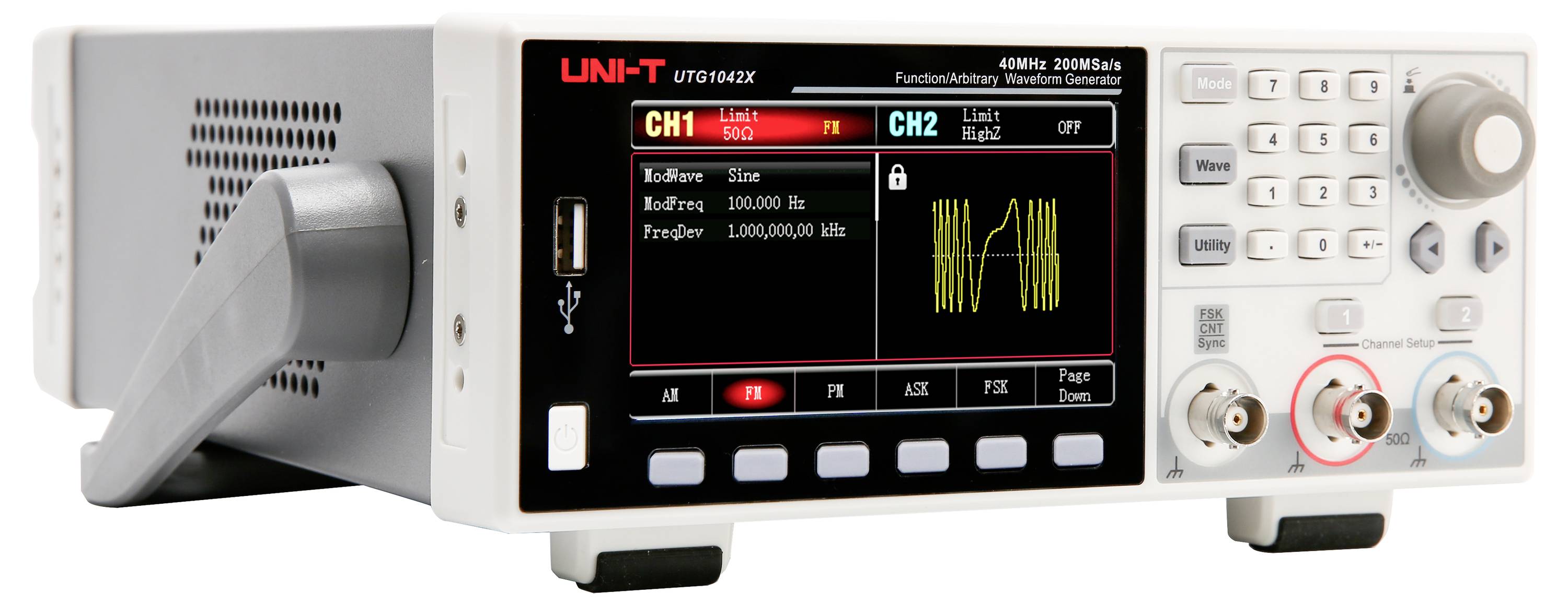 Uni-T UTG1042X Funktionsgenerator netzbetrieben 1 µHz - 40MHz 2-Kanal Arbiträr