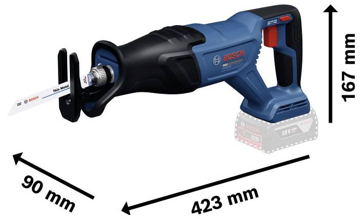 Bosch Professional GSA18V-280 Akku-Säbelsäge 06016D1000