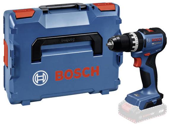 Bosch Akku-Bohrerset mit blauem Transportkoffer und schwarz-blauem Bohrer, gezeigt auf weißem Hintergrund.