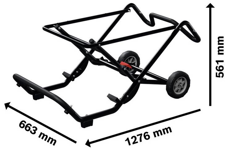 Person, die eine Kreissäge an einem Holztisch benutzt, während ein Bosch-Staubabsauger Sägespäne in einer Werkstatt aufsammelt