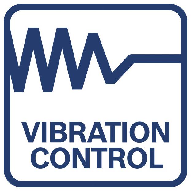 Blaues Vibrationskontroll-Symbol mit einer Zickzacklinie über den Wörtern 