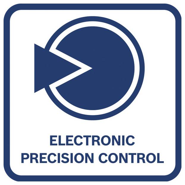 Logo mit einem blauen Kreis und einem nach links zeigenden Pfeil, darunter mit der Beschriftung „ELECTRONIC PRECISION CONTROL