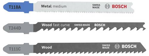 Bosch Accessories 2607012076 Stichsägeblatt Set Wood and Metal Basic, 3-tlg. 1 St.