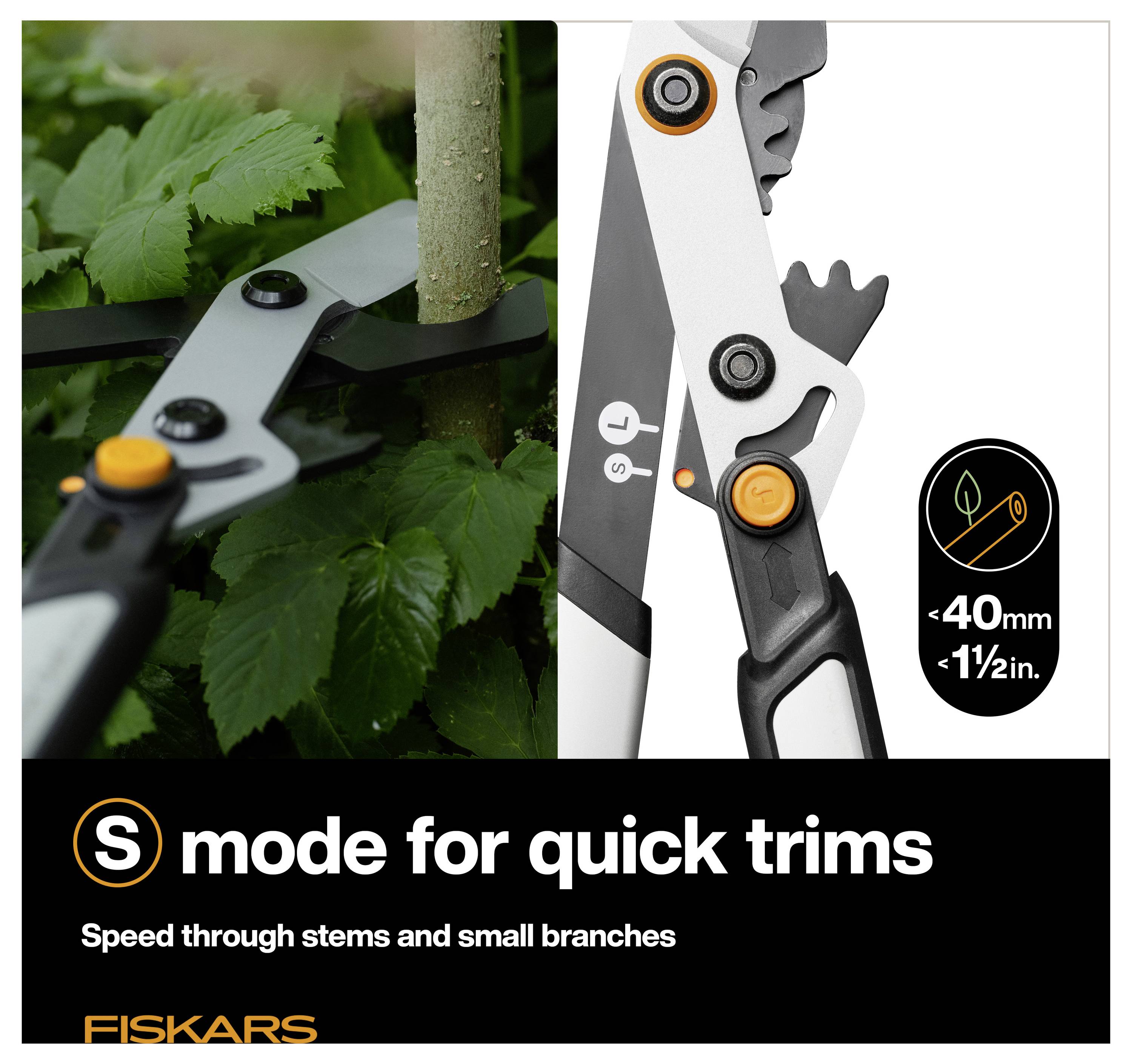 Fiskars-Astschere im „S-Modus