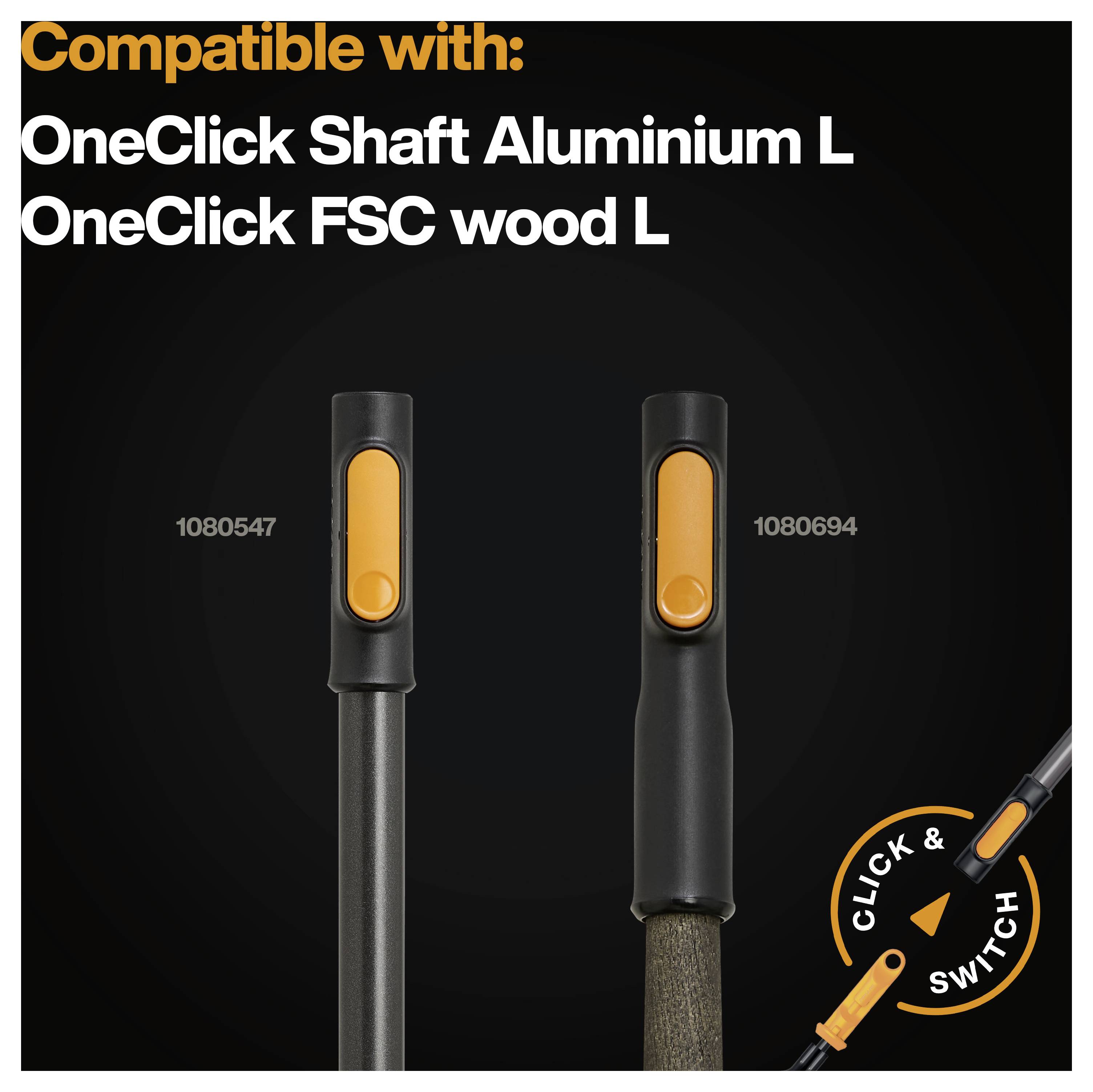 Kompatibilitätsgrafik mit den Werkzeuggriffvarianten „OneClick Schaft Aluminium L